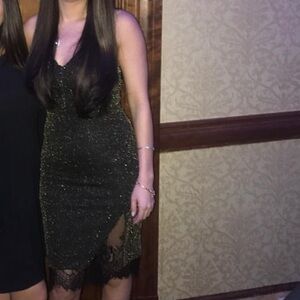 Black and gold sparkle with lace holiday dress! Worn 1x